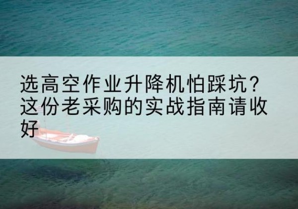 尧都高空作业升降机厂家推荐-选高空作业升降机怕踩坑？这份老采购的实战指南请收好
