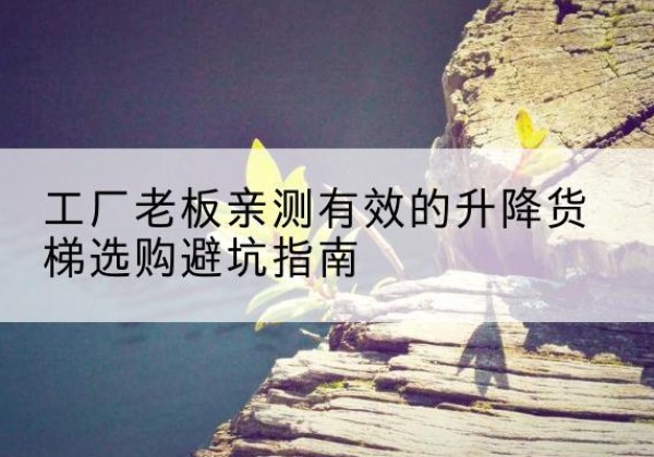 尧都升降货梯怎么选-工厂老板亲测有效的升降货梯选购避坑指南